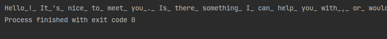 terminal output for streamed response